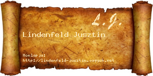 Lindenfeld Jusztin névjegykártya